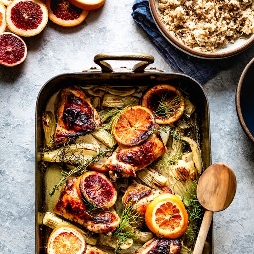 One Pan Chicken Bake with Fennel and Orange 